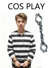 1 pieza Cadena de esposas gris oscuro de Halloween, pulsera de prisionero, estilo versátil, adecuado para fiestas de disfraces de Halloween, mascaradas, actuaciones y uso diario