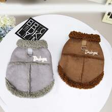 DADAGOU Faux Suede Vest, Pet Clothes, Dog Apparel, Cat Wear, Thick Fur-Trimmed Vest, Furry Vest, Animal Fur Vest, Cat Outfit, European & American Style Fur Coat, British Style Pet Apparel