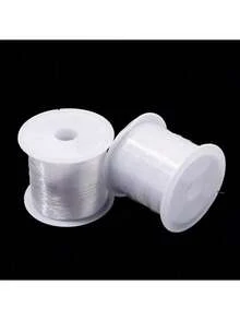 1 Roll Non-Elastic Beaded Transparent Thread Thin Invisible Crystal Rope For DIY Hand-Wearing Weaving Ring Fishing Line Bracelet Necklace Jewelry Making Supplies - White - View 3