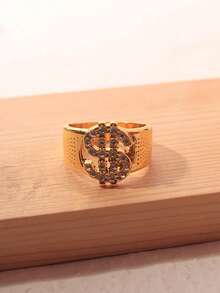 1 buc Inel cu semnul dolarului, Inel hip hop pentru bărbați