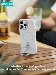 Koolife 1 件 360° 旋转支架手机壳，防震气垫全覆盖保护，液体防滑 PC+TPU 材质，独立按键，适用于 17 ProMax/17/17 Pro/17 Air/15/15 Plus/15 Pro/15 ProMax/16/16 Plus/16 Pro/16 ProMax/16e - 白色 - 查看 7