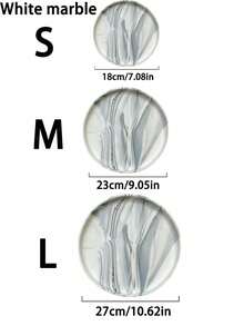 1pc/3pcs Round Marble Pattern Storage Tray, Bathroom Organizer Rack, Easy To Clean, Candle/Fragrance Holder, Silicone Vanity Tray, Jewelry Dish, Ideal For Liquid Soap, Shampoo, Spice Jars, Vase Mat In Home, Bathroom, Kitchen, Living Room, Coffee Table, Dining Room Plates Plate Kitchen Decor Trays Fruit Tray Tray Decor Gifts Birthday Graduation - Multicolor - View 16