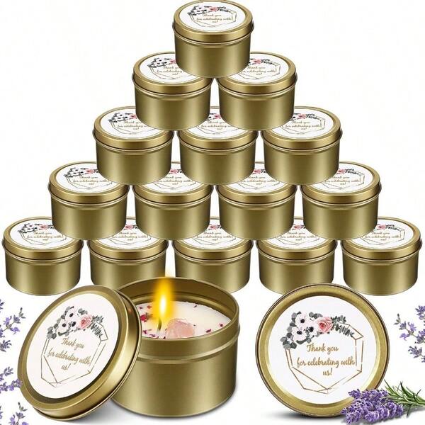 20 Pcs Wedding Candles Favors Guests Bulk 3 Oz Thank You Soy Wax Flower Scented Candles Jar Birthday Wedding Bridal Shower Party