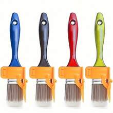 Non-Shedding Edge Painting Dual-Tone Portable Wood Handle Paint Brushes With Color Separation Finish