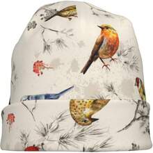 Animal For Women Men, Warm Stretch Knitted Beanies Hat Lightweight Slouchy Cancer Headwearhalloween - 復古鳥 - 查看 3
