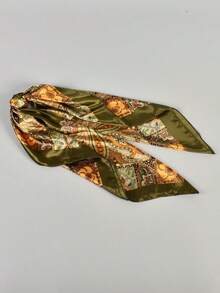 1pc Ladies' Paisley & Cashew Pattern Woven Printed Scarf Shawl Fashionable Wrap, Travel, Party, Silk Bandana Headband Fashion Hairband - 彩色 - 查看 2