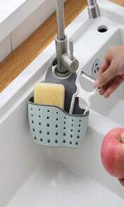 VANVENE Kitchen Sink Shelf Soap Sponge Drain Rack Holder Double Decker Hanging Basket Storage Suction Cup Kitchen Organizer Sink Accessories Wash Dropshipping-Beige,1Pcs