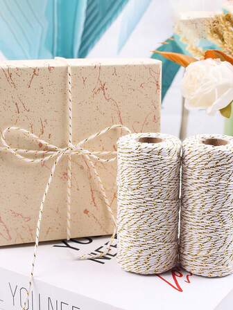 1 Roll, Poly Twine - 328ft/100m Triple-Color (White, Red, Green) Gift Wrap Ribbon, 2mm Thick Craft Rope String For Holiday Party Gift Wrapping & Decorations