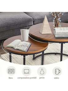 Juego De 2 De Mesa De Centro De Marmol Para Sala Muebles - Blanco - Ver 8