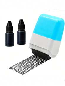 Identity Protection Roller Stamp Refill Ink, 3/10ml Bottle Black Ink, Suitable For Confidential Roller Stamps, Easy-To-Use Office Supplies - Multicolor - View 2