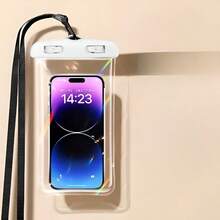 Neck-Hanging Luminescent Phone Waterproof Pouch For Outdoor Swimming (High Transparency, Touchscreen-Operable)
