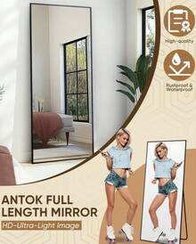 59"X16" Full Length Floor Mirror Rectangle Aluminum Frame Standing Leaning Wall Mounted