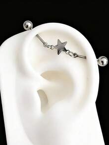1PC Star Floating Industrial Piercing Barball Helix Piercing Stainless Steel Ear Piercing Body Jewelry Ear Stack