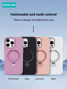 Koolife 1pc 360° Rotating Bracket Phone Case, Shockproof Air Cushion Full Protection, Liquid Anti-Slip PC+TPU Material, Independent Buttons, Suitable For IPhone 17 ProMax/17/17 Pro/17 Air/15/15 Plus/15 Pro/15 ProMax/16/16 Plus/16 Pro/16 ProMax/16e - Black - View 9