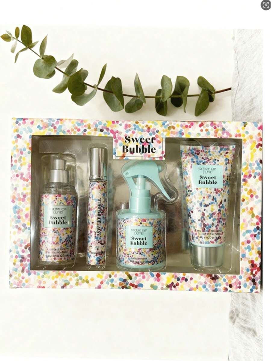 Story Of Love Perfume, Body Lotion 4pcs Combo Pack Luxury Gift Set With Long-Lasting Fragrance, Suitable As A Holiday Gift For Family, Friends And Lovers On Halloween, Christmas And Thanksgiving Quick Ship - 彩色 - 查看 1