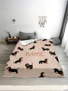 1 Peça Cobertor Personalizado com Texto da Família, Cobertor com Texto Personalizado, Padrão de Cachorro Dachshund, Cobertor Memorial. Adequado para Natal, Dia dos Namorados, Dia das Mães, Adultos, Natal, Leve, Cobertor de Estimação, Cobertor Personalizado, Cobertor Personalizado com Foto, Cobertor Personalizado, Adequado para Dia das Mães, Aniversário, Dia dos Pais, Formatura, Casamento, Natal, Halloween, Aplicável à Sala de Estar, Cama, Carro, Quarto, Sala de Estar, Cobertor de Sofá, Tapete, Cobertor Familiar
