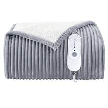 Heated Blanket Electric Soft Flannel Sherpa Heater 5 Heat Settings And 10 Hours Auto Shut-Off Heating Blanket Over-Heat Protection Machine Washable