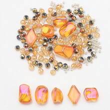 210 piezas de cuentas de vidrio, cuentas retorcidas, cuentas de rombos puntiagudos, cuentas planas, cuentas pequeñas, cuentas sueltas chapadas, materiales para hacer joyas DIY para encantos de teléfono, collares, aretes, llaveros, bolsos