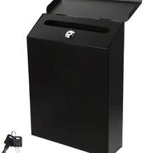 Zamykana skrzynka na listy, wielokolorowa, żelazna skrzynka na listy w stylu wiejskim, montowana na ścianie, wygodna do ogrodu/ganku - 11,69 cala x 8,66 cala - Zobacz 2