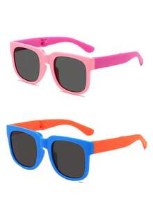 6 件/5 件/4 件/3 件/1 件儿童休闲风格拼色折叠时尚眼镜，男孩和女孩的时尚眼镜，适合日常佩戴，是送礼的理想选择