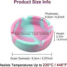 Outdoor Rubber Ash Tray - Multi-Color Small Ashtray For Outdoor Patio, Temperature Resistant Ash Tray - Flexible And Easy To Clean Silicone Ashtray