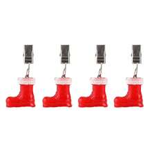 Home Set Of 4 Christmas Boots Tablecloth Weights Clips Handicraft Christmas Boots Tablecloth Clamps Pack Of 4{"Color_name":"ChristmasBoots"} - 多色2 - 查看 1
