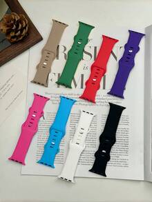 Set de 8 piezas de correas de reloj deportivas, compatibles con correas de , tallas de 38mm, 40mm, 41mm, 42mm, 44mm, 45mm, 46mm y 49mm, unisex, bandas de silicona suave y resistente al agua, aptas para Apple Watch Ultra/Ultra 2, compatibles con Series 10, 9, 8, 7, 6, 5, 4, 3, 2, 1 y SE. - 8 piezas de piedra/verde esmeralda/rojo/morado oscuro/rosa brillante/azul ondulado/blanco/negro - Ver 10