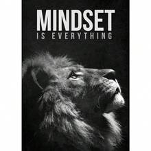Motivational Quotes Success Canvas Poster Lion Mindset Is Everything Poster Wall Art Print Painting Office Living Room Decor - Multicolor - View 61
