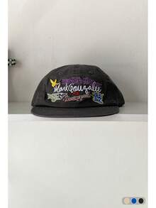 Vintage British Embroidered Letter Casual Versatile Flat Top Baseball Cap, Unisex Small Face Brimmed Hat - Multicolor - View 12