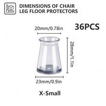 4/8/20 件透明椅腿地板保护垫 - 消除地板噪音，防止椅套刮伤，滑动顺畅 - 家具垫，家具滑块采用灰色软毛毡制成，保护地板和桌椅腿，适用于厨房、客厅、卧室、餐厅（圆形、矩形）