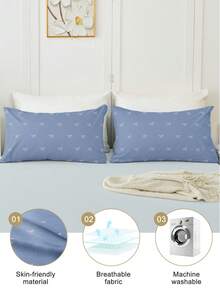 1/2 piezas Fundas de almohada impresas sin relleno, fundas de almohada de tela suave, suaves y transpirables, amigables con la piel y cómodas, textil para el hogar acogedor, adecuado para ropa de cama del hogar y ropa de cama de dormitorio escolar, funda de cojín de sofá, patrón de lazo de fondo azul, decoración de otoño, decoración de habitación, 45*45, Oeko-Tex