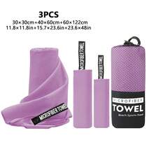 3pcs Ultra-Fine Microfiber Quick Dry Towels, Compact Perfect Travel Towels, Super Soft Sports Towels, Suitable For Camping, Travel, Fitness, Workout, Yoga And More
