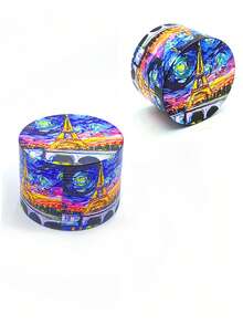 BROS 1 pieza, Molinillo de patrón creativo, Molinillo de metal de 4 capas, Herramienta de molienda mini, Dispositivo de molienda manual, Accesorios para el hogar, Molinillo multifuncional duradero, Regalo del Día de San Valentín, Regalo de Año Nuevo - Multicolor - Ver 6