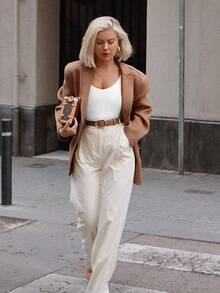 V Neck Long Sleeve Bodysuit - Comfy Double Lined Basic Top - White - View 7