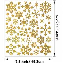 5 folhas de adesivos brilhantes de flocos de neve de inverno, decoração autoadesiva de flocos de neve, adesivos de scrapbook de Natal para envelopes de inverno, decoração de presente, lembrancinhas de festa, cartões