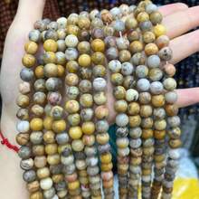 Hạt đá tròn tự nhiên 15 inch 4/6/8/10/12mm, bao gồm ngọc bích/mã não/ngọc lam/pha lê, thích hợp để làm đồ trang sức tự làm, vòng tay, vòng cổ, chữa bệnh luân xa - Nhiều màu - Xem 51