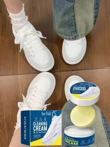 Sponge: 100G * 1 Jue-Fish White Shoe Cleaning Cream Interest-Free Shoe Cleaner No-Wash Clothing Cleaner Portable No-Wash Clothing Cleaner Powerful Stain-Removing Shoe Cleaner Powerful Stain-Removing Clothing Cleaner