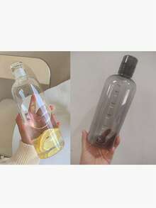 1pc 500ml/750ml High-Quality Time Scale Transparent Plastic Cup, Leak-Proof Simple Water Bottle For Men And Women, Car Use