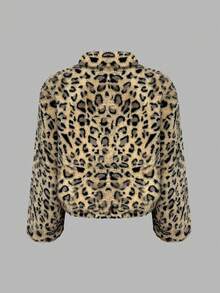 Cardigan décontracté chic à col rond et imprimé léopard pour femmes, convient pour le style de rue et les fêtes, automne/hiver