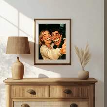 1 قطعة صورة شخصية مخصصة إلى رسم كرتوني - هدية شخصية للعائلة والأصدقاء - لوحة مطبوعة على قماش مؤطرة/غير مؤطرة - ديكور منزلي حديث - ارفع صورتك - ديكور غرفة المعيشة والنوم والمكتب - هدية عيد ميلاد أو ذكرى مميزة - لوحة فنية جدارية مخصصة عالية الجودة، بأسلوب كرتوني، رسم توضيحي حيوي، تصميم، مواد متينة، تقويم احتفالي