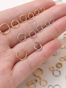 60pcs 4-10mm Stainless Steel Open Jump Rings, Gold Color, Suitable For DIY Jewelry Making, Necklaces, Bracelets, Small Business Supplies - Durable, Easy To Use, Versatile, Long-Lasting - Golden - View 2