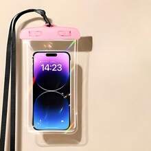 Neck-Hanging Luminescent Phone Waterproof Pouch For Outdoor Swimming (High Transparency, Touchscreen-Operable)