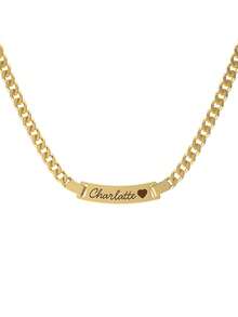 Personalized Stainless Steel Cuban Chain Necklace For Kids, Thanksgiving & Christmas Gift - 18" - View 3