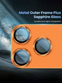 Orange Camera Lens Protector Film Compatible With Iphone 17 Pro Max/17 Pro, Shatterproof, Strong Adhesion, Suitable For Phone Case, Metal Tempered Glass Rear Camera Screen Protector - Orange - View 7