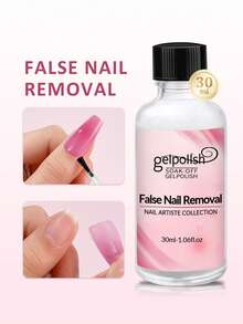 30ml Nail Polish Remover - Gentle Formula, Suitable For Gel, Acrylic And Nail Stickers, Damage-Free Removal, Pink Bottle With Applicator, Fashionable Design, Fragrance-Free - Clear - View 3