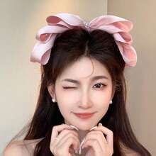 1Pcs/Luxury Feeling~Pearl Big Bow Hairpin Female Back Of The Head Hairpin Hair Ornament Head Ornament Single Spring Clip Hairpin - 紫色 - 查看 2