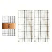 2/4pcs Black Series Rectangular Kitchen Towel, Tea Towel, Napkin Set, Minimalist Striped Plaid Pattern Large Multipurpose Kitchen Towel, Can Be Used As Napkin, Trivet, Dish Cloth, Cover - Multicolor - View 13