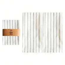 2/4pcs Black Series Rectangular Kitchen Towel, Tea Towel, Napkin Set, Minimalist Striped Plaid Pattern Large Multipurpose Kitchen Towel, Can Be Used As Napkin, Trivet, Dish Cloth, Cover - Multicolor - View 16