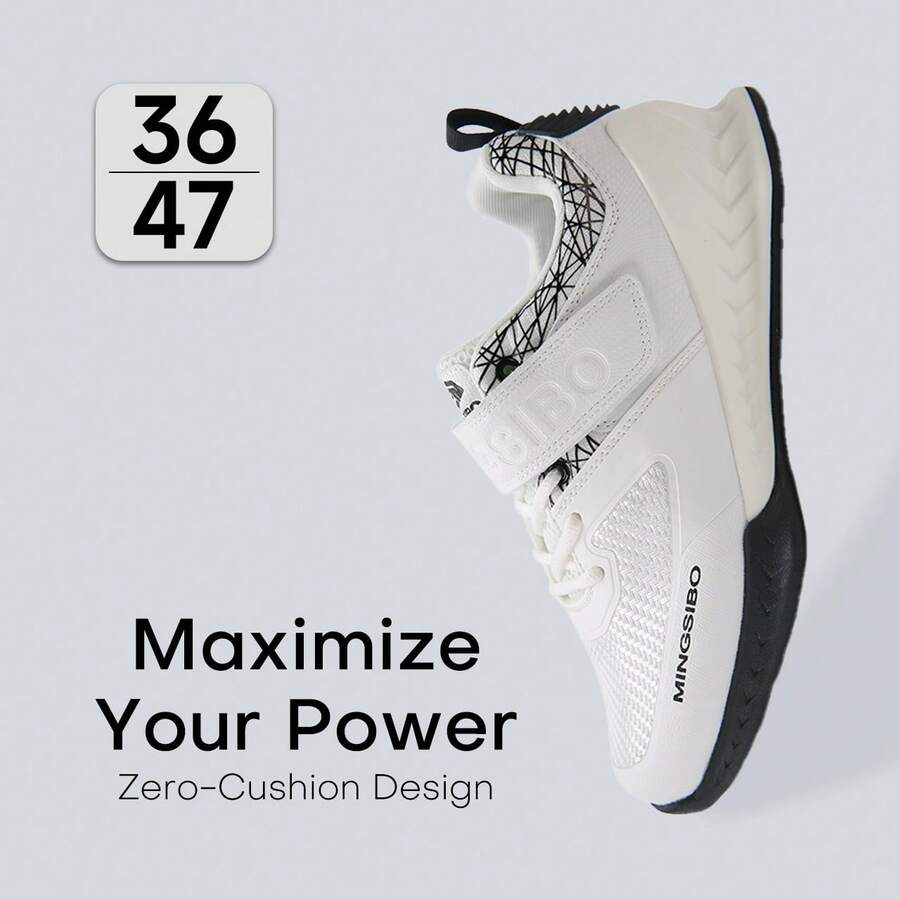 Men's Powerlifting Squat Shoes, Breathable Weightlifting Sneakers With Hook And Loop Strap, TPU & Rubber Sole For Stability, Indoor Gym Deadlift & Bench Press Training