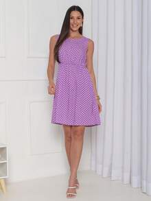 JIN SER Viscose Dress - Màu tím hoa cà - Xem 3